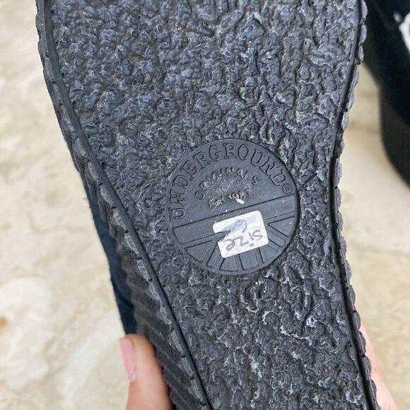 UNDERGROUND Black Leather & Leopard Bovine Fur Platform Wedge Creepers - Picture 11 of 15